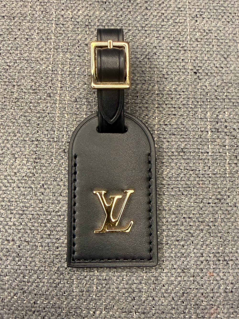 Louis Vuitton LV leather name tag bag charm